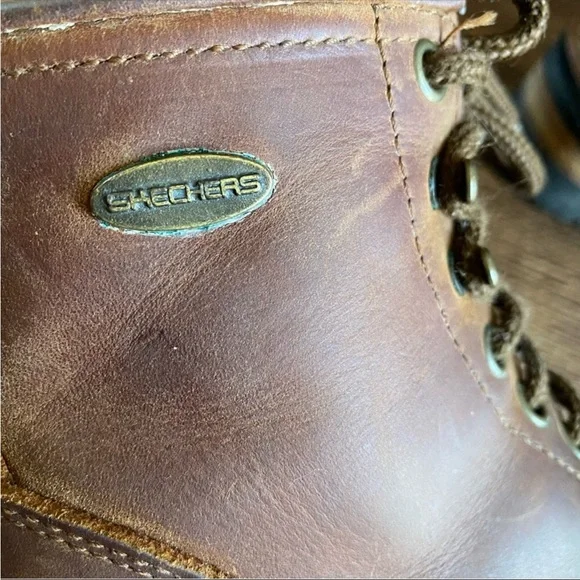 90s Skechers Laramie Engineer brown Leather Lace Up Ankle Boot - Picture 11 of 15